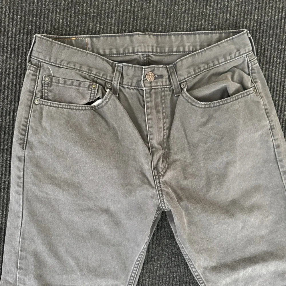 Levis 505 Jeans Mens 34x30 Charcoal Regular Straight Denim Pants Classic